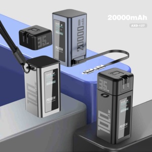 Cargador rápido todo en uno de 100W con enchufe de CA, batería externa de 20000mAh con cable retráctil para portátil - Product Image 1
