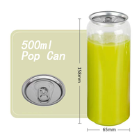 Bouteille en PET de qualité alimentaire 350/500/650 ml avec couvercle en aluminium facile à ouvrir, vide, pour l'emballage de crème