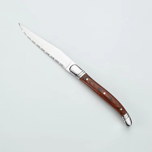 Clásico <span class=keywords><strong>Laguiole</strong></span> 6 uds cuchillos para carne Metal Acero inoxidable juego de cuchillos para carne y tenedor cubiertos mango de madera para restaurante con caja - Product Image 4