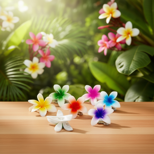 Fermaglio per capelli Frangipani Duck Clip da 4 cm per donna, accessorio per capelli a forma di fiore alla moda - Product Image 2