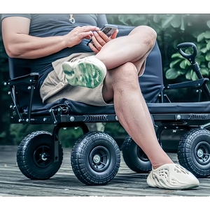 Diseño 3 en 1 integrado el vagón plegable Chaise Lounge Chair Wagon Ultimate Beach Wagons Sports Beach Cart con asiento - Product Image 2