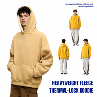 Sweat à capuche zippé en molleton bouclé de coton et élasthanne épais, thermique, coupe oversize, avec logo personnalisé, unisexe, streetwear d'hiver, ODM