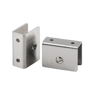 Haidibosi Stainless Steel Glass Clip Brushed Finish For Cabinet <b>Shelves</b> With Screws And Anchors - Product Image 5