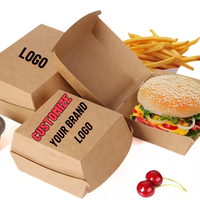 Emballages personnalisés en papier kraft imperméable, portables, jetables et auto-érectiles pour poulet frit, hamburgers, sushis, chips et aliments pour bébés