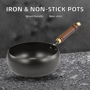 Poêle à frire antiadhésive en fer forgé à la main avec casserole à lait en métal, durable et facile à nettoyer - Product Image 4