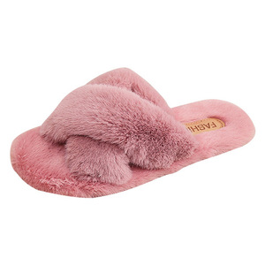 Fornitura di fabbrica a punta chiusa calda in pelliccia sintetica <span class=keywords><strong>con</strong></span> suola in TPR <span class=keywords><strong>scarpe</strong></span> di peluche per uso domestico da donna - Product Image 6