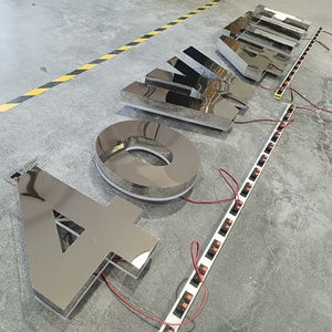 Customized Outdoor Indoor <b>Light</b> up <b>Letter</b> Company Logo 3D Fonts Channel <b>Letter</b> Metal Mirror Surface Led Backlit <b>Letter</b> Sign - Product Image 4