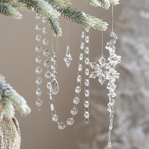 Ensemble d'ornements suspendus en forme <span class=keywords><strong>de</strong></span> flocon <span class=keywords><strong>de</strong></span> neige en cristal <span class=keywords><strong>de</strong></span> glace pour arbre <span class=keywords><strong>de</strong></span> Noël, étoile à cinq branches - Product Image 4