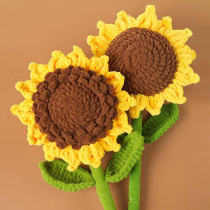 Fleurs artificielles tissées à <span class=keywords><strong>la</strong></span> main extra-larges en forme <span class=keywords><strong>de</strong></span> <span class=keywords><strong>tournesol</strong></span>, décoration en forme <span class=keywords><strong>de</strong></span> bâton <span class=keywords><strong>de</strong></span> glace, pour mariage, Saint-Valentin, Fête des Mères - Product Image 1