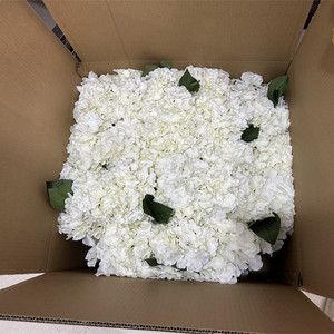 IFG venta al por mayor de flores blancas y algunas hojas de seda artificial hortensias corredor mesa de boda - Product Image 4