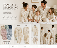 Ensemble de pyjamas de Noël pour la famille, manches longues, imprimé couleur, personnalisable, disponible en modal, bambou, texture lyocell