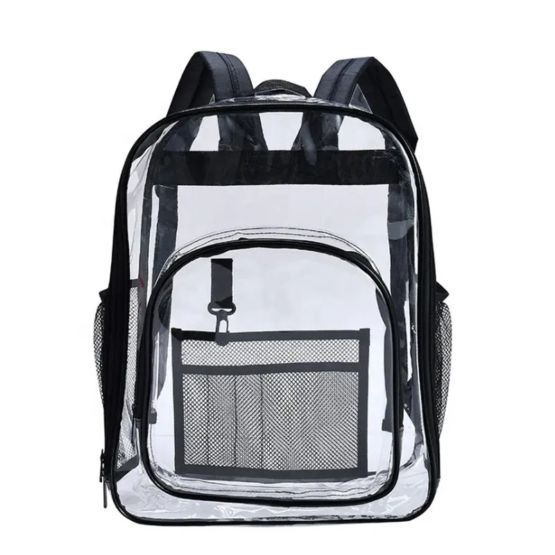 2023 Factory Wholesale Transparent PVC Women Backpack Bags Custom Vinyl Clear Backpack for School