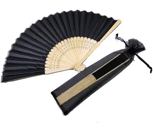 Nuovo ventaglio pieghevole con Logo stampato personalizzato all'ingrosso ventaglio tenuto in mano in bambù per matrimonio