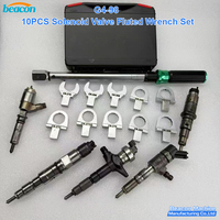 G4-98 Lot de 10 clés cannelées pour électrovannes, kit de démontage d'injecteurs diesel Common Rail, clé dynamométrique