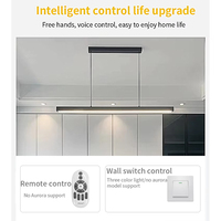 Luminaire suspendu linéaire LED en aluminium contemporain pour îlot de cuisine moderne et élégant, luminaire de table longue, lustre