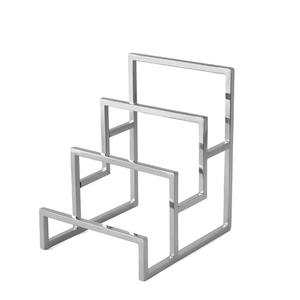 Support d'exposition en métal doré de luxe à 3 niveaux pour pochettes, sacs à main et portefeuilles, présentoir haut de gamme pour magasin et exposition - Product Image 5