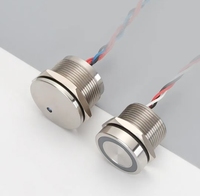 Interrupteur tactile momentané sous-marin piézoélectrique bouton poussoir métal rond 22mm interrupteur piézo étanche 12V