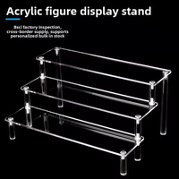 Présentoir en acrylique durable et transparent, trapézoïdal, multi-niveaux, pour cupcakes, parfums et poupées