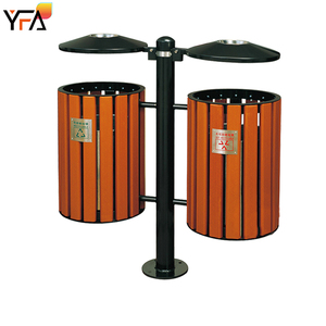 Hot thiết kế kim loại gỗ ngoài trời Thùng rác <span class=keywords><strong>bin</strong></span> Thùng rác có thể cho công viên đường phố tái chế chất thải Thùng 2 khoang ngoài trời bụi <span class=keywords><strong>bin</strong></span> - Product Image 1
