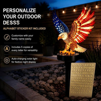 Décoration de jardin imperméable peinte à la main pour le Jour de l'Indépendance et les jours de fêtes patriotiques, statue d'aigle de jardin, artisanat en résine drapeau américain