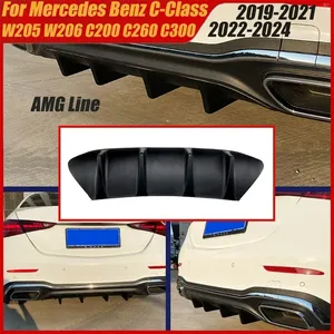 ลิ้นดิฟฟิวเซอร์กันชนหลัง StarNav สำหรับ Mercedes Benz C-Class W205 W206 C200 C260 C300 AMG Line 2019-2021/2022-2024 สปอยเลอร์แต่ง - Product Image 6