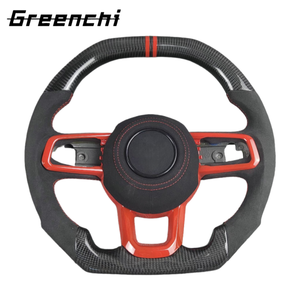 Volante deportivo de fibra de carbono de cuero perforado personalizado para <span class=keywords><strong>Jeep</strong></span> JL Wrangler Grand Cherokee SRT Gladiator - Product Image 1