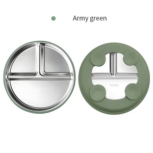 Platos para Niños - Diseño Clásico, Acero Inoxidable 304 de Alta Calidad, Aptos para Lavavajillas, con Mangas de Silicona Removibles y Succión - Product Image 5