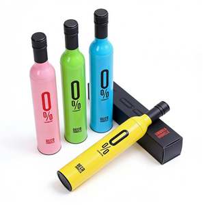 Factory Custom OEM ODM Advertise Rainy Sunny 3 <b>Folding</b> Umbrella Foldable Wine Bottle Umbrellas for Business Gift Travel - Product Image 1