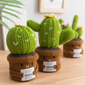 Artificielle Faite À La Main Tricoté Énergie Positive Crochet Plante Émotionnelle Crochet <span class=keywords><strong>Cactus</strong></span> Succulente Fleur En Pot - Product Image 3