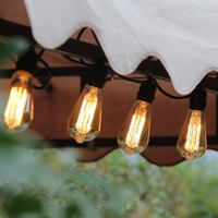 50m 100m ST64 LED ampoule en tungstène royaume-uni Commercial solaire étanche qualité festoon patio globe 48 pieds extérieur guirlande lumineuse