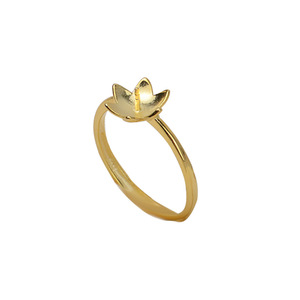 S925 Silver Simplified <b>Lotus</b> Open End Ring DIY Pearl <b>Jewelry</b> Accessories 7-9 Pearl Ring with Empty Stand Loose Pearls 199 - Product Image 5