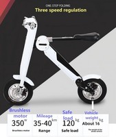 Trottinette électrique pliable à batterie lithium 36V 350W pour adultes, légère, pour les trajets en ville, design à 2 roues, autonomie de 30 à 40 km