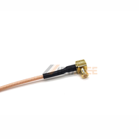 Connecteur mâle MCX à angle droit à souder, câble coaxial RG178, 20 cm, faible perte, marron, câble de liaison RF