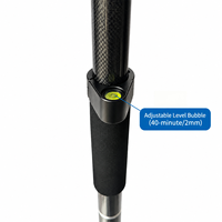 Bâton de relevé GNSS télescopique portable en fibre de carbone de 1,8 m à 4 sections pour GPS RTK GNSS Rover