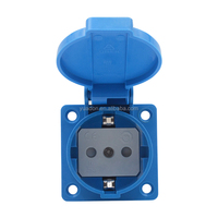 Prise d'extension industrielle étanche IP44 Euro YD-001S en cuivre/nylon avec couvercle 16A 250V AC