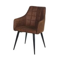 Prix d'usine Chaises argentées modernes et contemporaines Fauteuil rembourré en velours bleu avec accoudoir doré en acier inoxydable Chaise de salle à manger