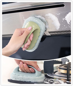 Brosse de nettoyage pour casseroles, multi-usages, réutilisable, grise, brosses de nettoyage pour salle de bain, cuisine, éponge-brosse - Product Image 3