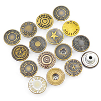 Nouveau style, haute qualité, classique, antique, vintage, accessoires et rivets de 17 mm, logo personnalisé, bouton en métal pour jeans en denim