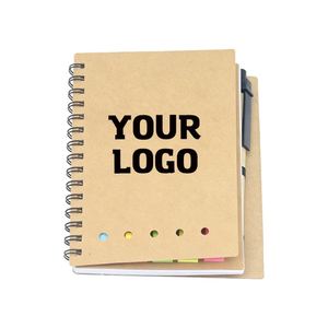 Kraft Paper Handmade Logo Customized <b>A5</b> Memo Pad Small A6 Spiral Notebook With Pen to Do List Sticky Notes <b>Notepad</b> - Product Image 1