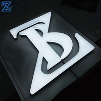 Signo de negocios para clientes de interior Letras de acero inoxidable Luz 3D Acrílico Signo personalizado