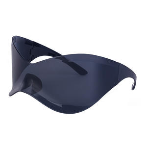 Gafas de Sol Unisex con Marco Grande, Protección UV400, Material de PC, Color Negro, para Deportes al Aire Libre, Ciclismo, Estilo Y2K, Diseño sin Marco - Product Image 5