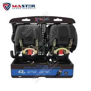 Sangle à cliquet rétractable <span class=keywords><strong>Xuli</strong></span> 2 x 43' à fixation par boulon, sangle marine à rétraction automatique, attaches de remorque pour transom - Product Image 1