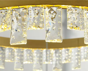 Modern <b>Large</b> Chandelier Round Ring Circle Three Tier Chain Ceiling Crystal Pendant <b>Light</b> for Hotel Decorative - Product Image 5