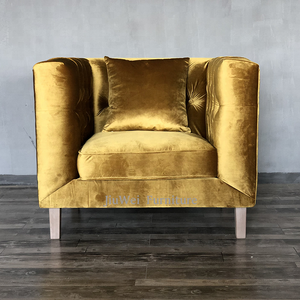 Modern Velvet <strong>Wing</strong> <strong>Back</strong> <strong>Arm</strong> <strong>Chairs</strong> Durable American Style Sofa for Bedroom or Hotel Leisure <strong>Chair</strong> - Product Image 3