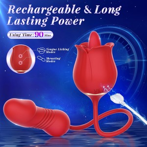 Bestmoon <strong>Adult</strong> <strong>Rose</strong> Sex Toys <strong>Rose</strong> Vibrator Tongue Licking G Spot Thrusting Clit Nipple Stimulator Licker Vibrators for Woman
