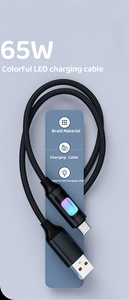 2025 Mới Nhất Màn Hình Lớn Đầy Màu Sắc LED Ánh Sáng 65W 100W Siêu Nhanh Sạc Cáp Cho Iphone 16/<span class=keywords><strong>17</strong></span> Pro Max - Product Image 4