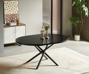 Hiện đại cao bóng mở rộng vòng bàn ăn đặt 4 hoặc 6 chỗ ngồi cho phòng khách hoặc đồ nội thất khách sạn trực tiếp từ nhà máy - Product Image 4