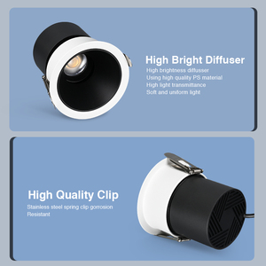 Downlight LED Empotrable de Aluminio Blanco y Negro Moderno de Alta Calidad de 9W para Iluminación del Hogar - Product Image 5