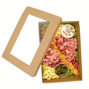 Caja de Papel Kraft para Kebab de Galletas de Chocolate, Caja para Postres, Empaque para Catering, Caja para Aperitivos con Ventana, Ecológica, para Campamento, Picnic, Fiesta - Product Image 3