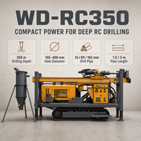 WD-RC350 Foreuse à circulation inversée sur chenilles pour forage de 350 m, 105-400 mm, pour l'exploration minière et les forages profonds
